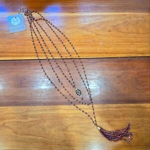 Lovoda Angelia Layered Necklace - Pink Tone Beads